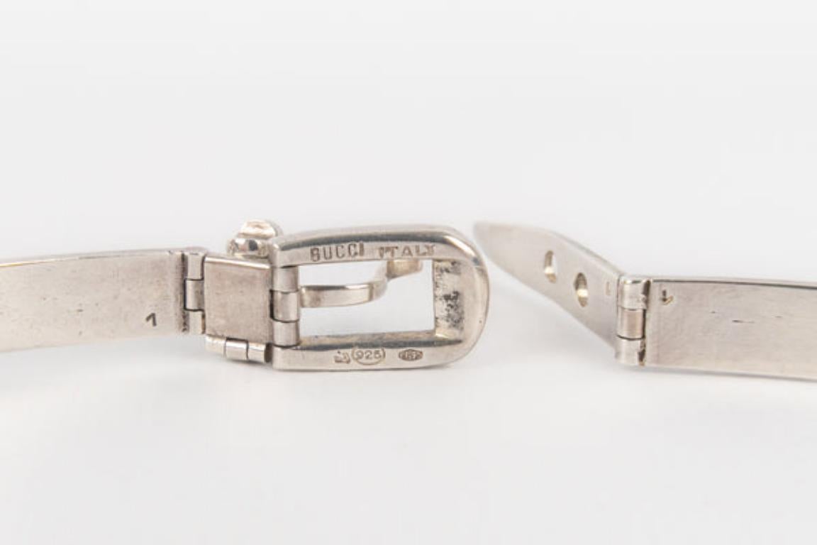 Gucci Halskette aus Emaille und Silber im Angebot 4