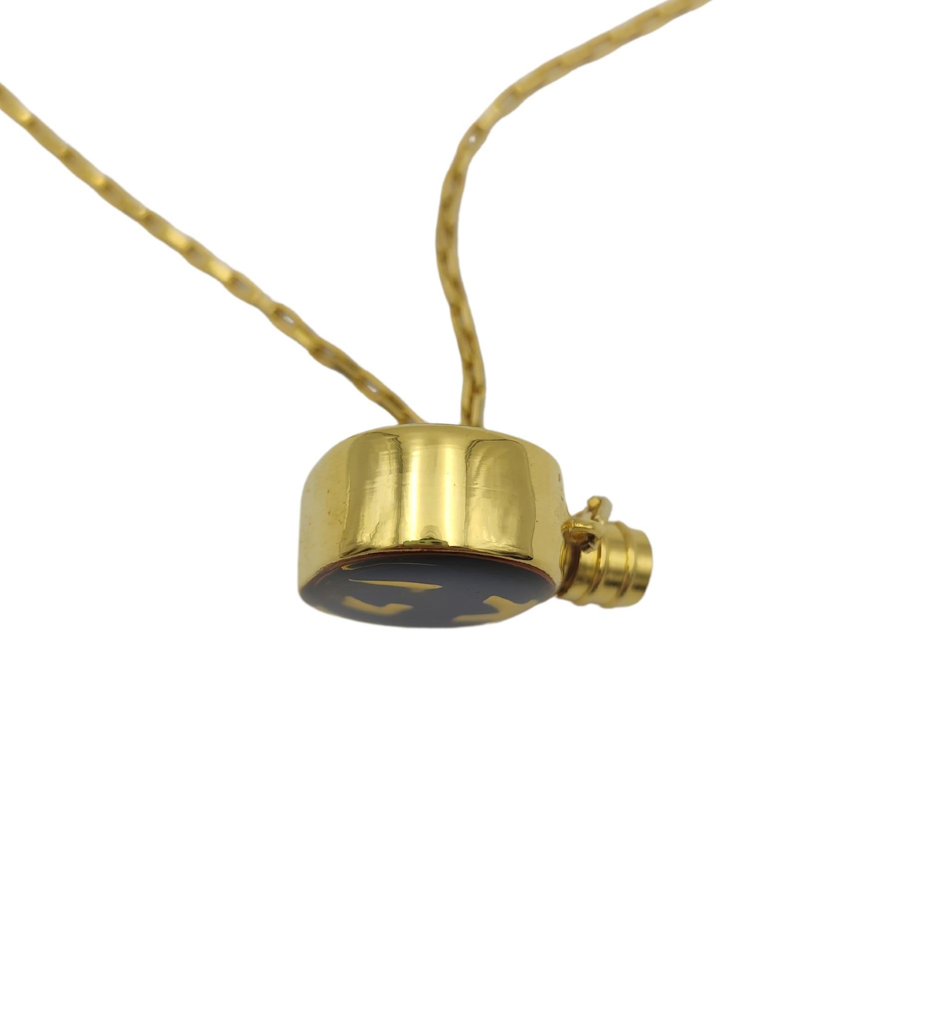 Women's or Men's Gucci enameled logo perfume bottle necklace