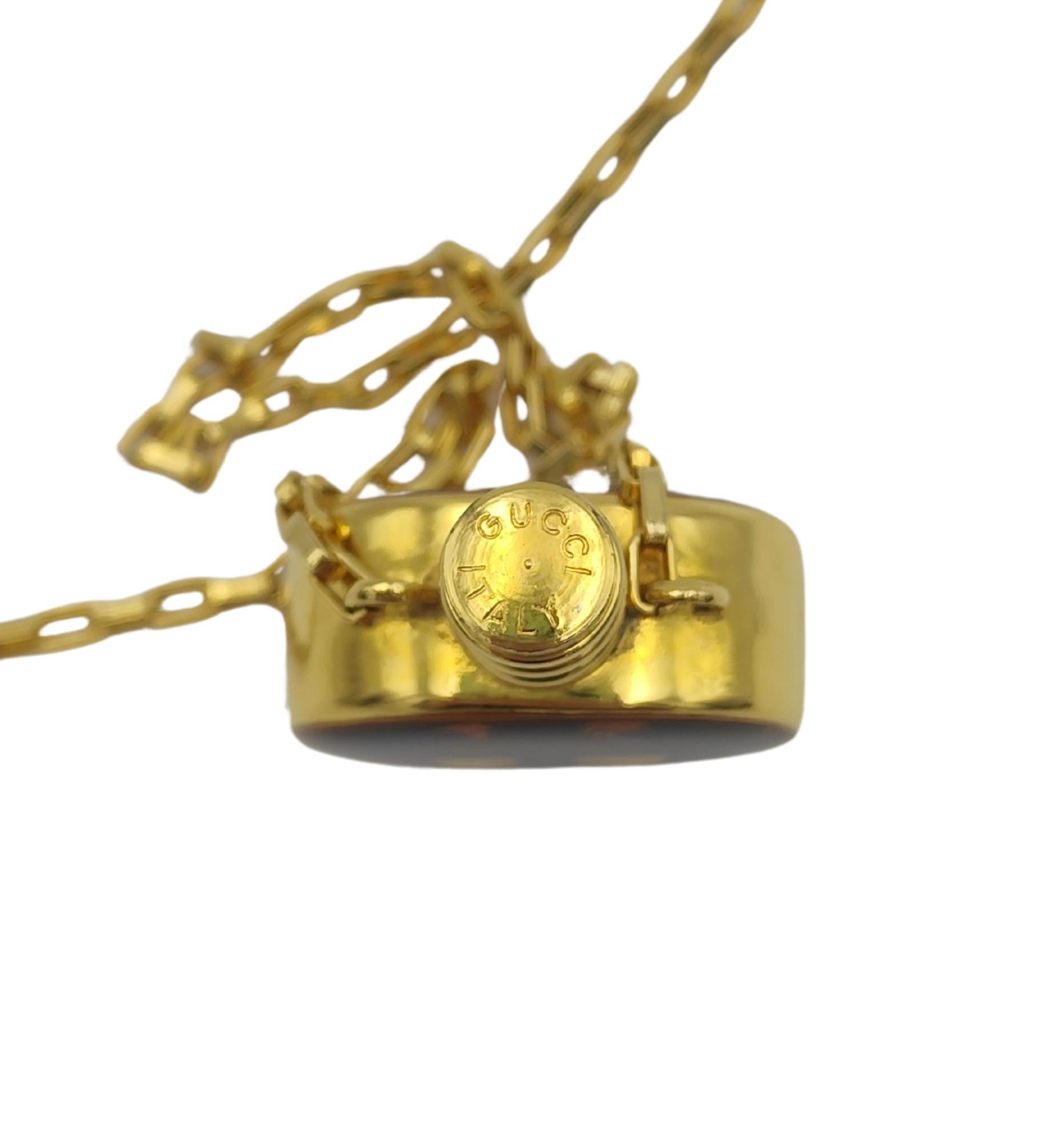 Gucci enameled logo perfume bottle necklace 3