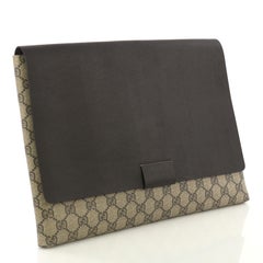 Gucci Envelope Clutch GG Canvas and Leather Large