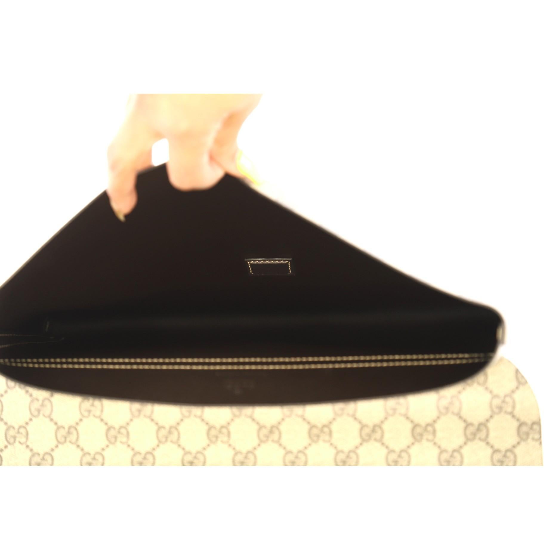 Women's Gucci Envelope Clutch GG Canvas and Leather Large