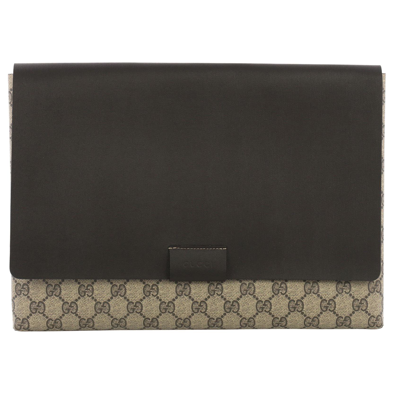 Gucci Envelope Clutch GG Canvas and Leather Large