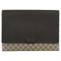 Gucci Envelope Clutch GG Canvas and Leather Large