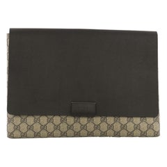 Gucci Envelope Clutch GG Canvas and Leather Large