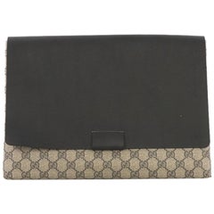 Gucci Envelope Clutch GG Canvas and Leather Large