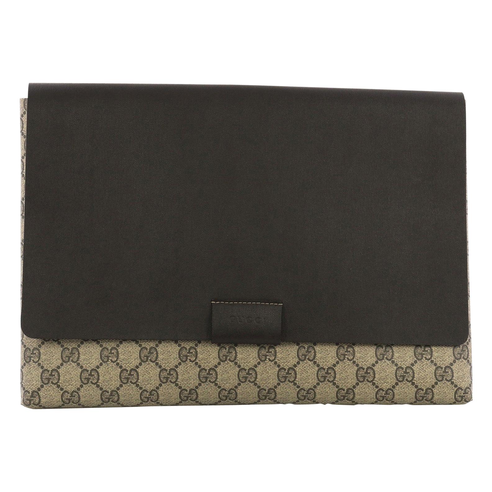 Gucci Envelope Clutch GG Canvas and Leather Large