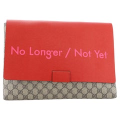Gucci Envelope Clutch Printed GG Coated Canvas and Leather Large