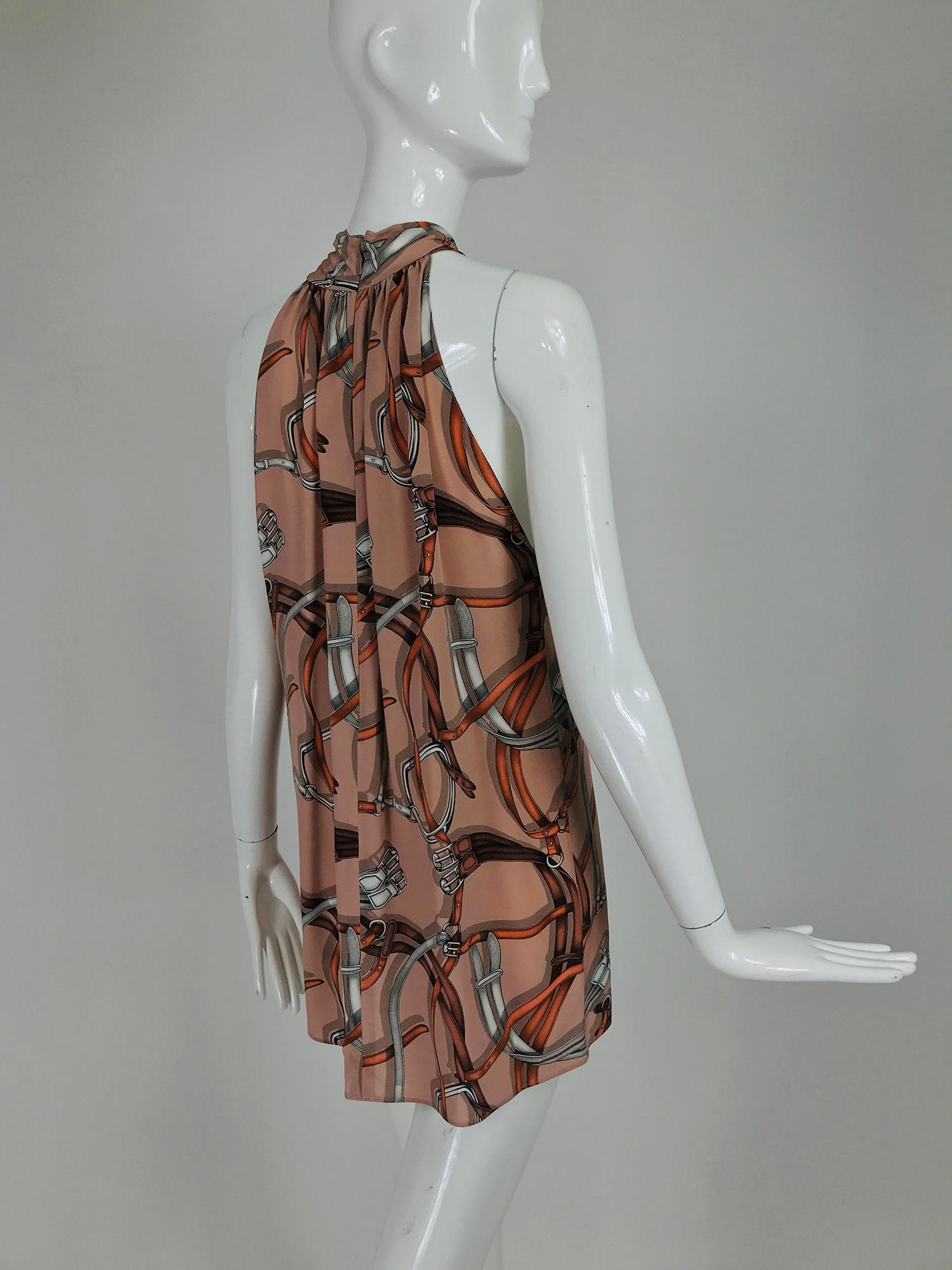 Gucci Equestrian Stirrup and Harness Silk Halter Tunic  48 In Excellent Condition In West Palm Beach, FL