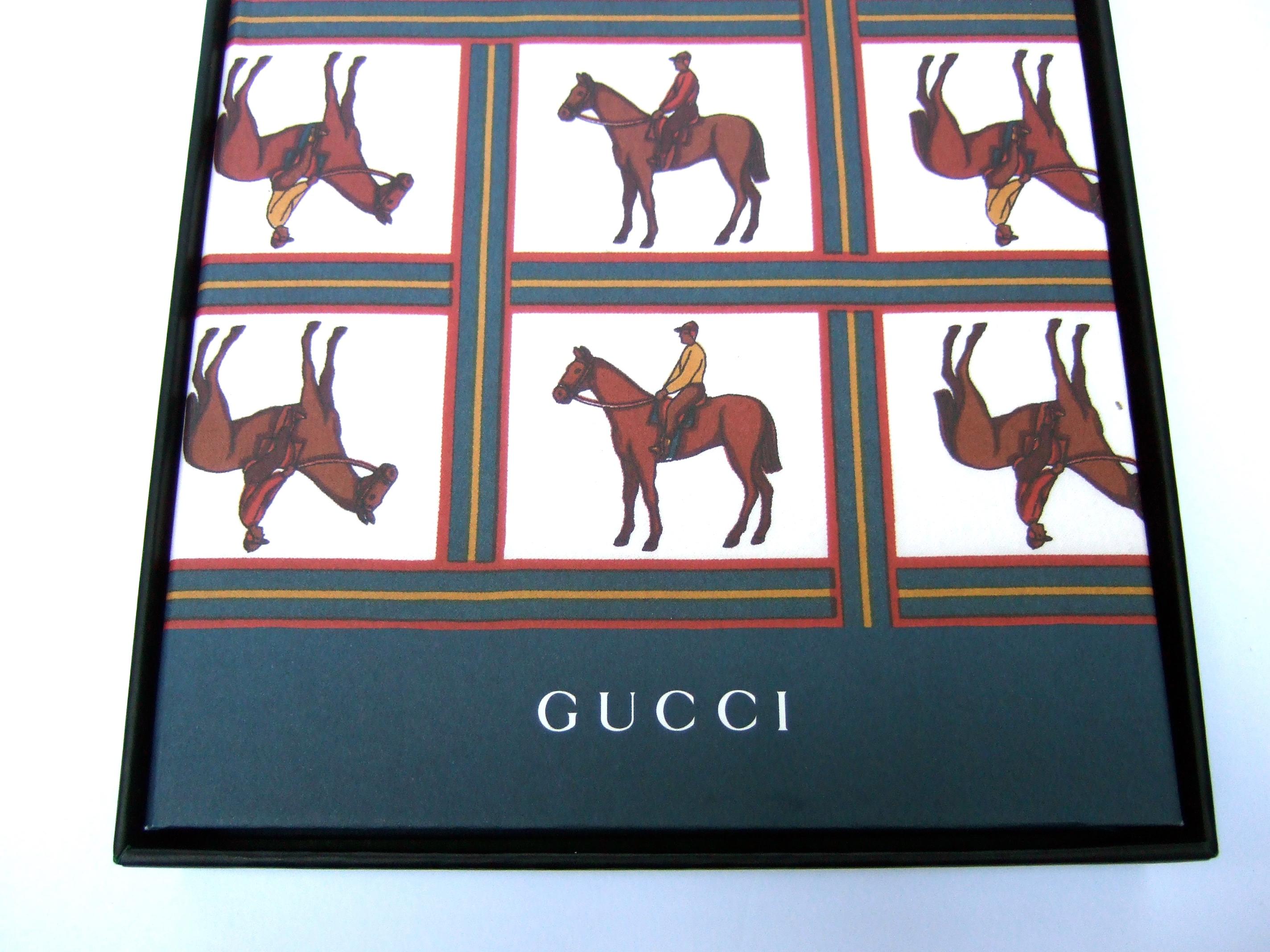 Black Gucci Equine Design Note Cards & Journal Book Stationery Set in Gucci Box c 1990 For Sale
