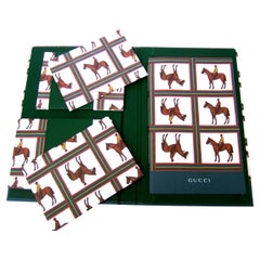 Gucci Equine Design Note Cards & Journal Book Stationery Set in Gucci Box c 1990