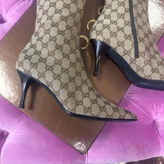 Gucci Era Tom Ford Boots Monogram GG Beige and Brown 2000s