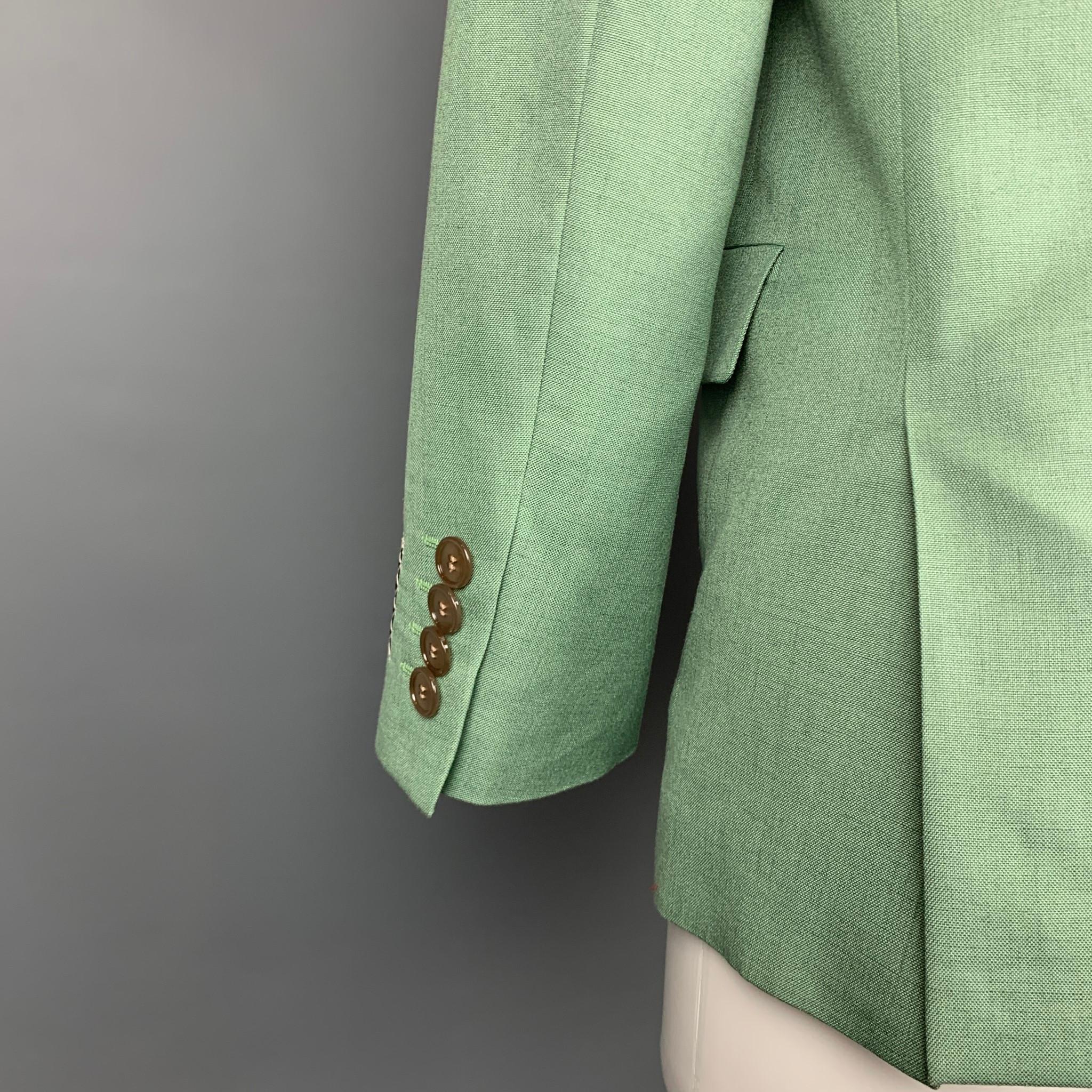 GUCCI Eschatology Size S Green Viscose / Linen Blend Notch Lapel Jacket In Excellent Condition In San Francisco, CA