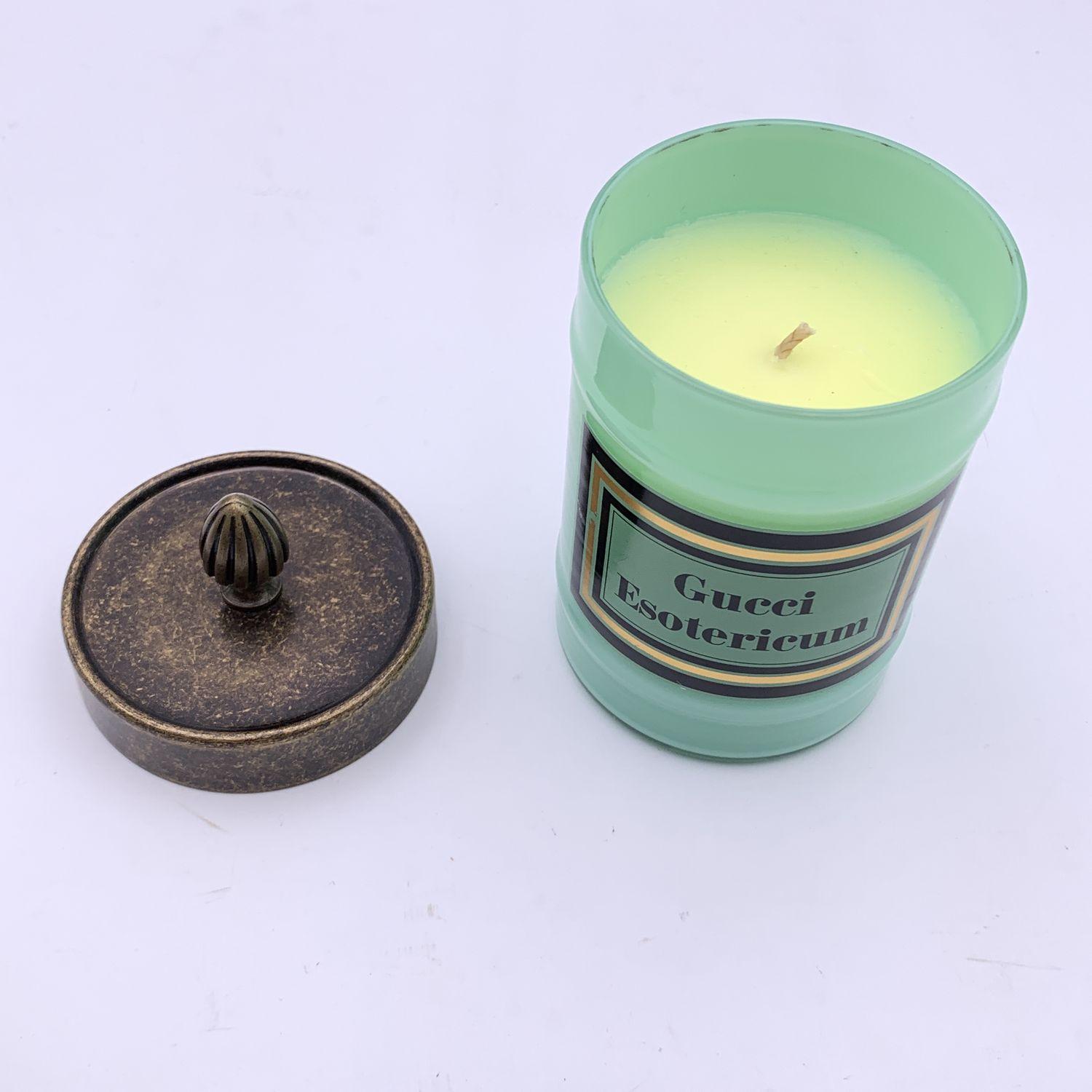 Gucci Esotericum Scented Candle Aqua Green Murano Glass Jar In Excellent Condition For Sale In Rome, Rome