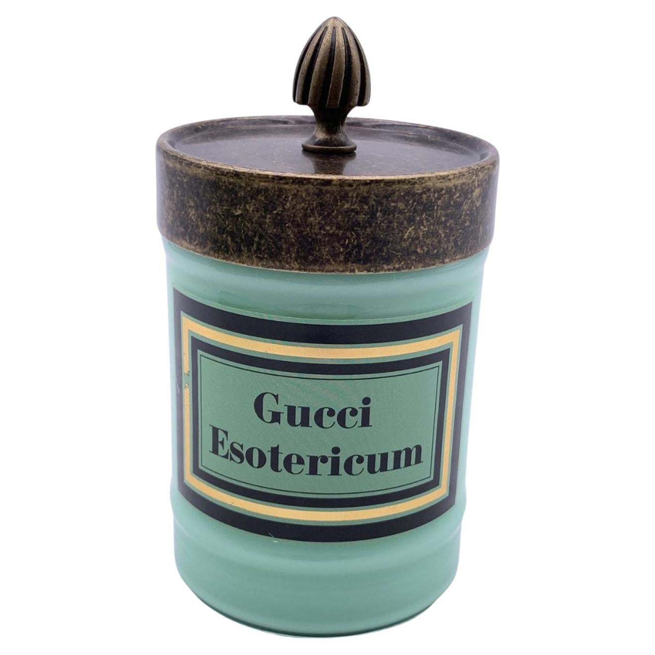 Gucci Esotericum Scented Candle Aqua Green Murano Glass Jar For Sale