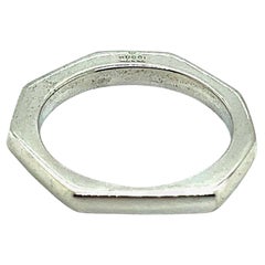 Vintage Gucci Estate Abstract Ring Size 10.5 Sterling Silver