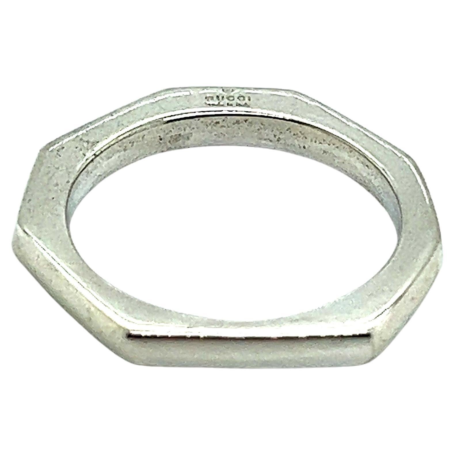 Gucci Estate Abstract Ring Sterling Silver For Sale