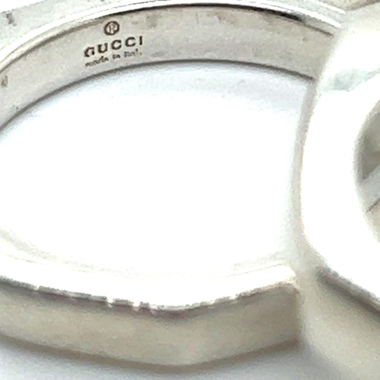 Women's or Men's Gucci Estate Abstract Triple Ring Size 10 Silver  For Sale