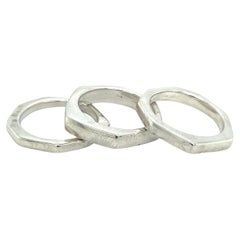 Gucci Estate Abstract Triple Ring Size 10 Silver