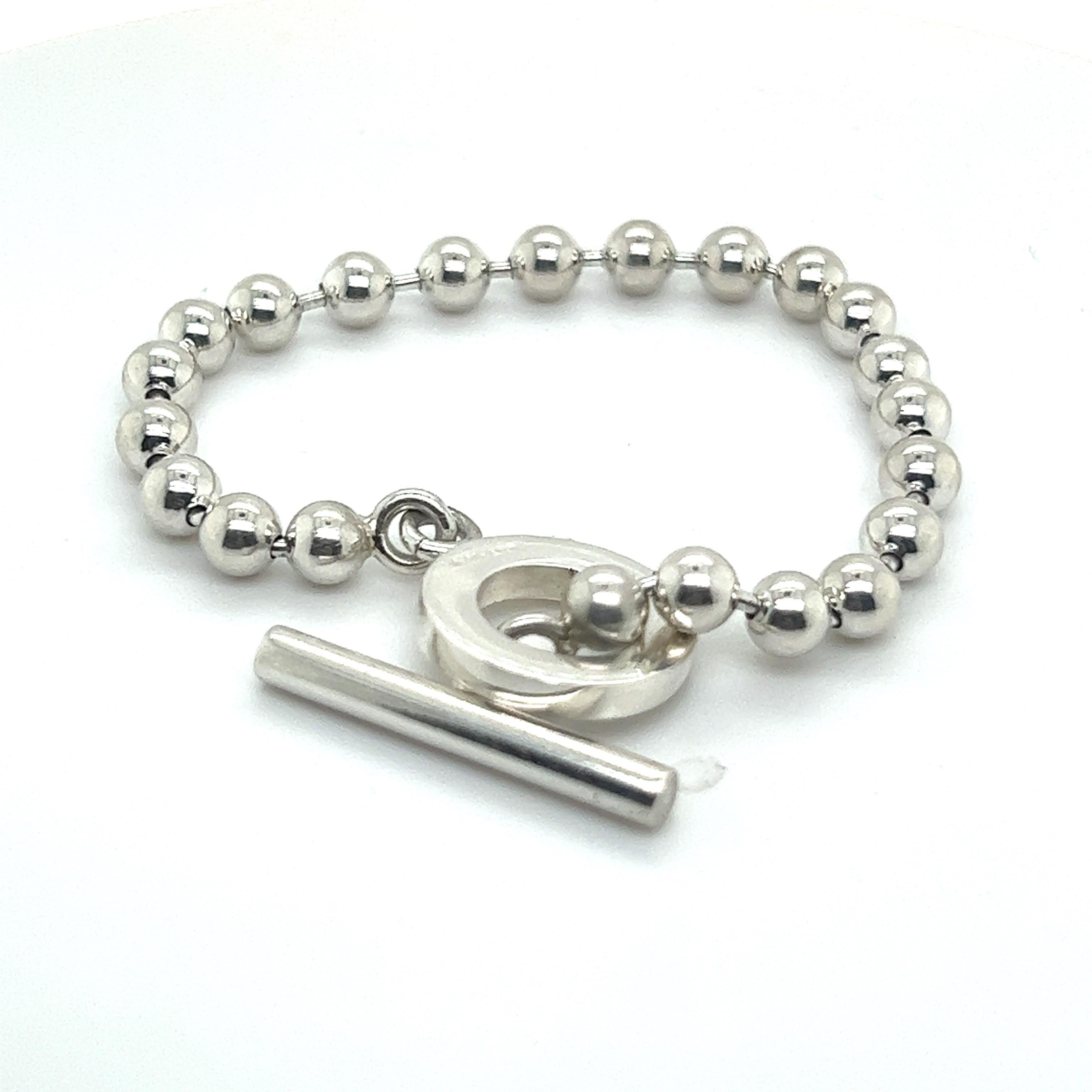Authentic Gucci Estate Toggle Ball Bracelet 7 inches  Silver 5 mm balls G15

This elegant Authentic Gucci Bracelet is made of sterling silver and has a weight of 29 grams.

TRUSTED SELLER SINCE 2002

PLEASE SEE OUR HUNDREDS OF POSITIVE FEEDBACKS