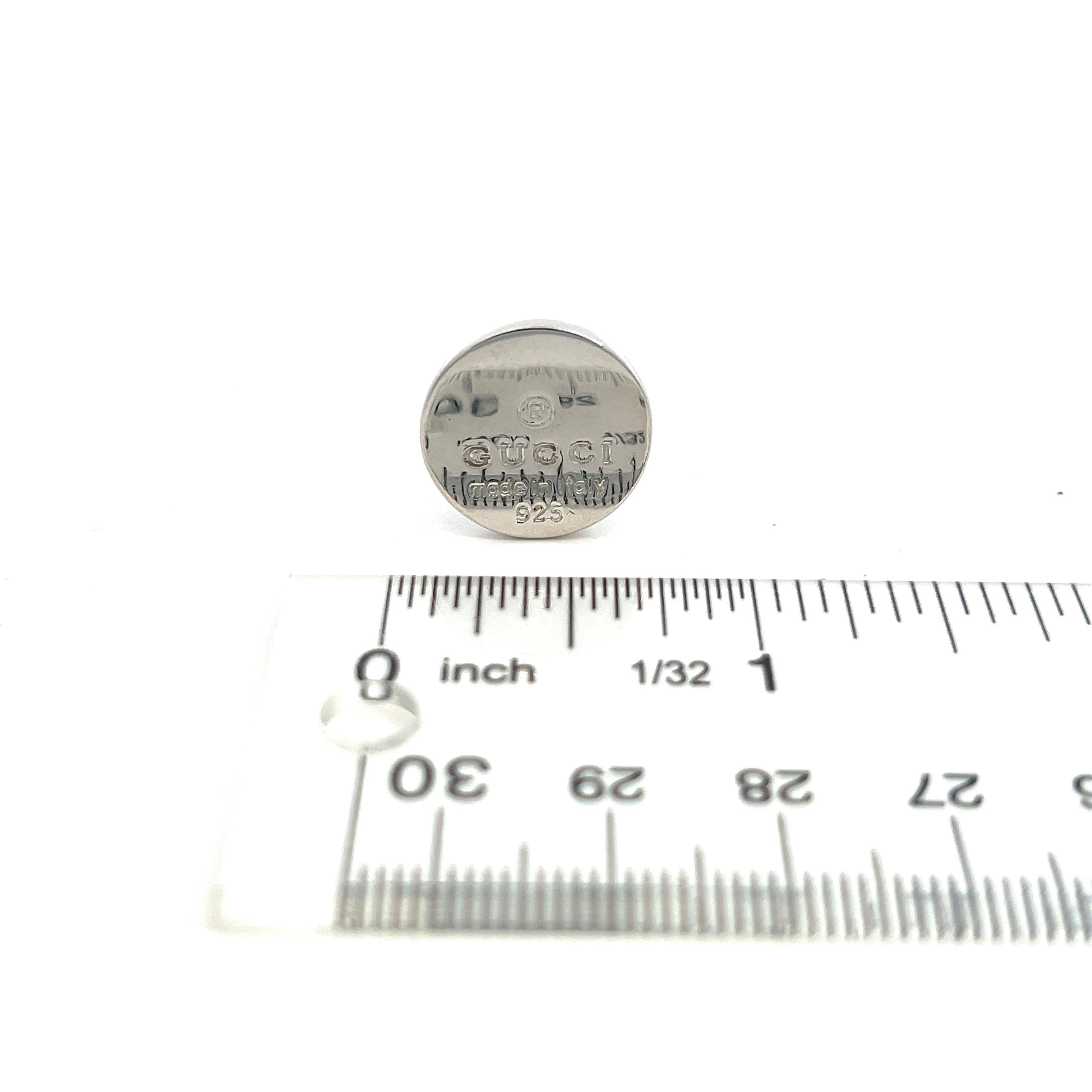 Authentic Gucci Estate Mens Cufflinks Sterling Silver For Sale 4