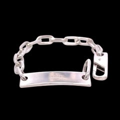 Gucci Nachlass Gliederarmband Größe 7" Sterlingsilber 8 mm Höhe