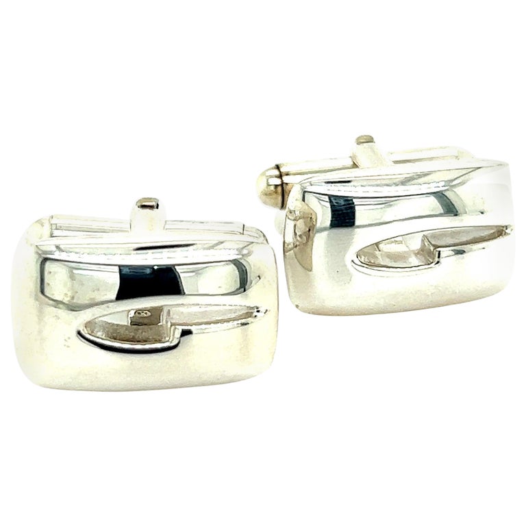Gucci Estate Mens Cufflinks Silver For Sale at 1stDibs gucci