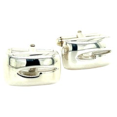 Vintage Gucci Estate Mens Cufflinks Silver 