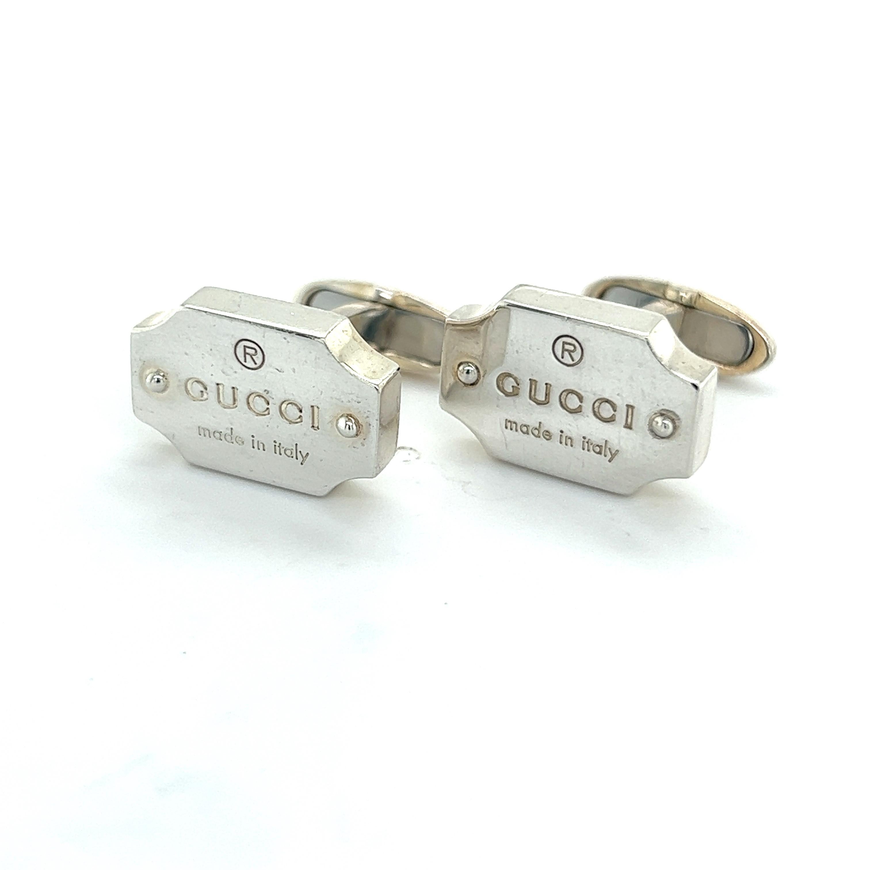 Gucci Estate Mens Cufflinks Sterling Silver 1