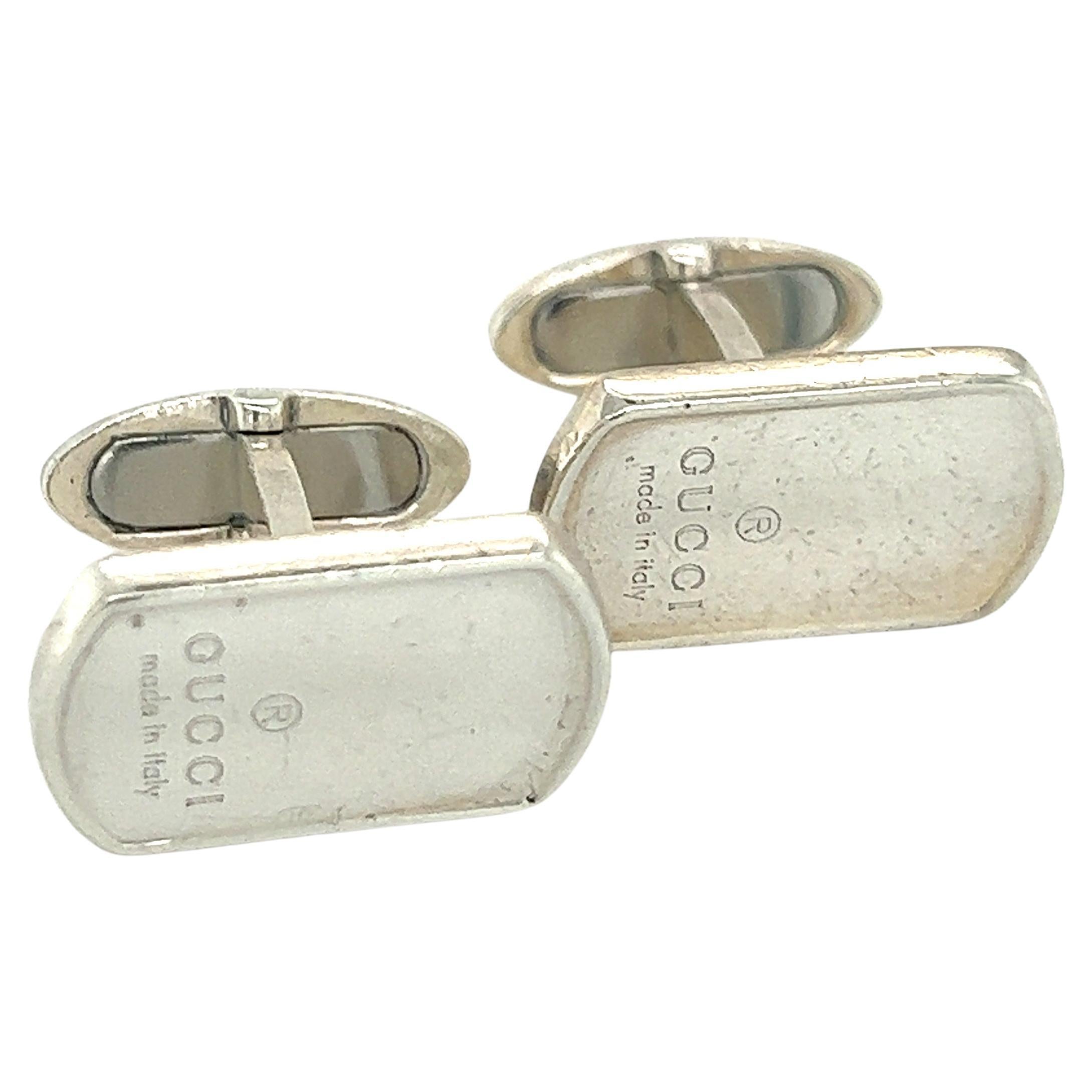 Boutons de manchette Gucci Estate en argent sterling