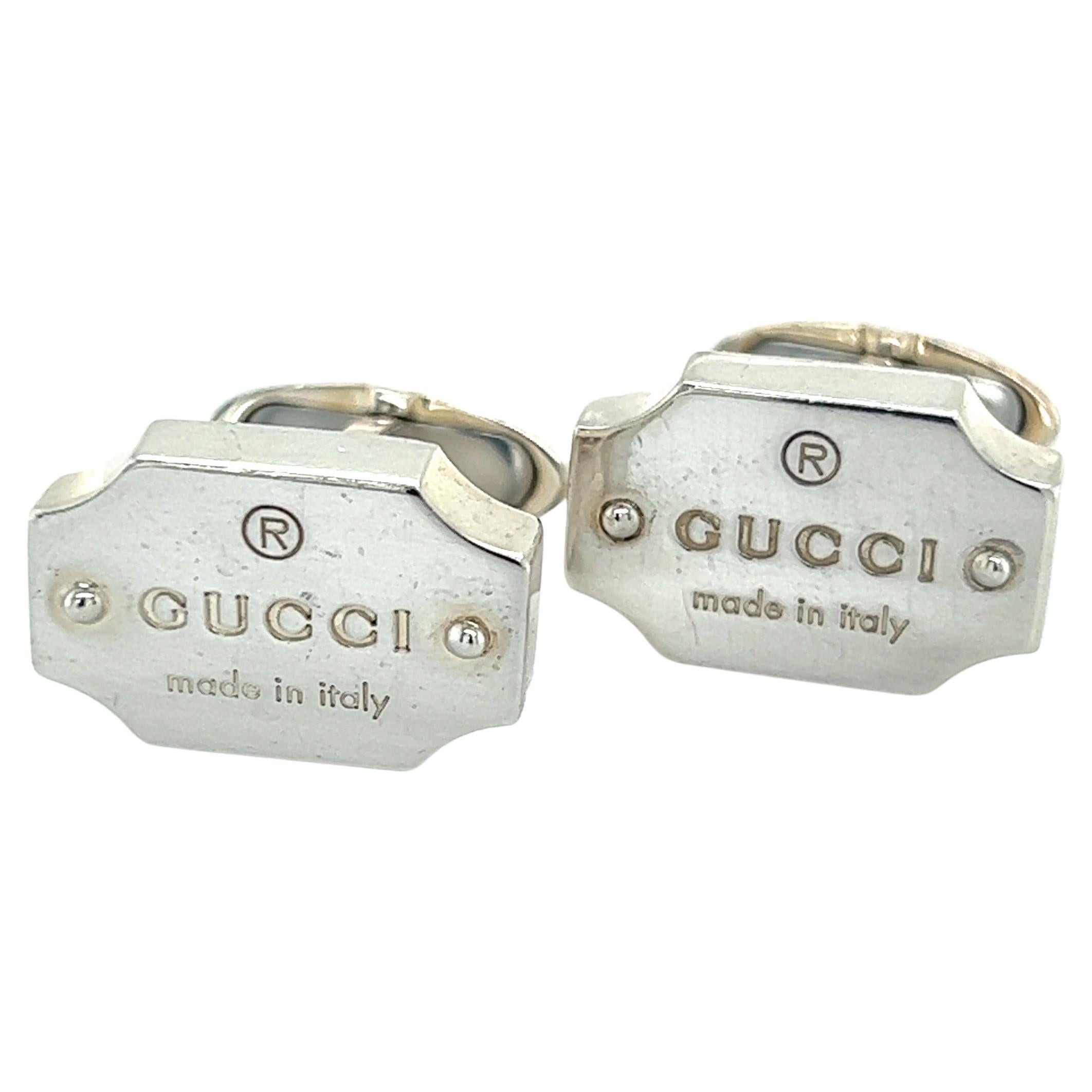 Gucci Estate Mens Cufflinks Sterling Silver