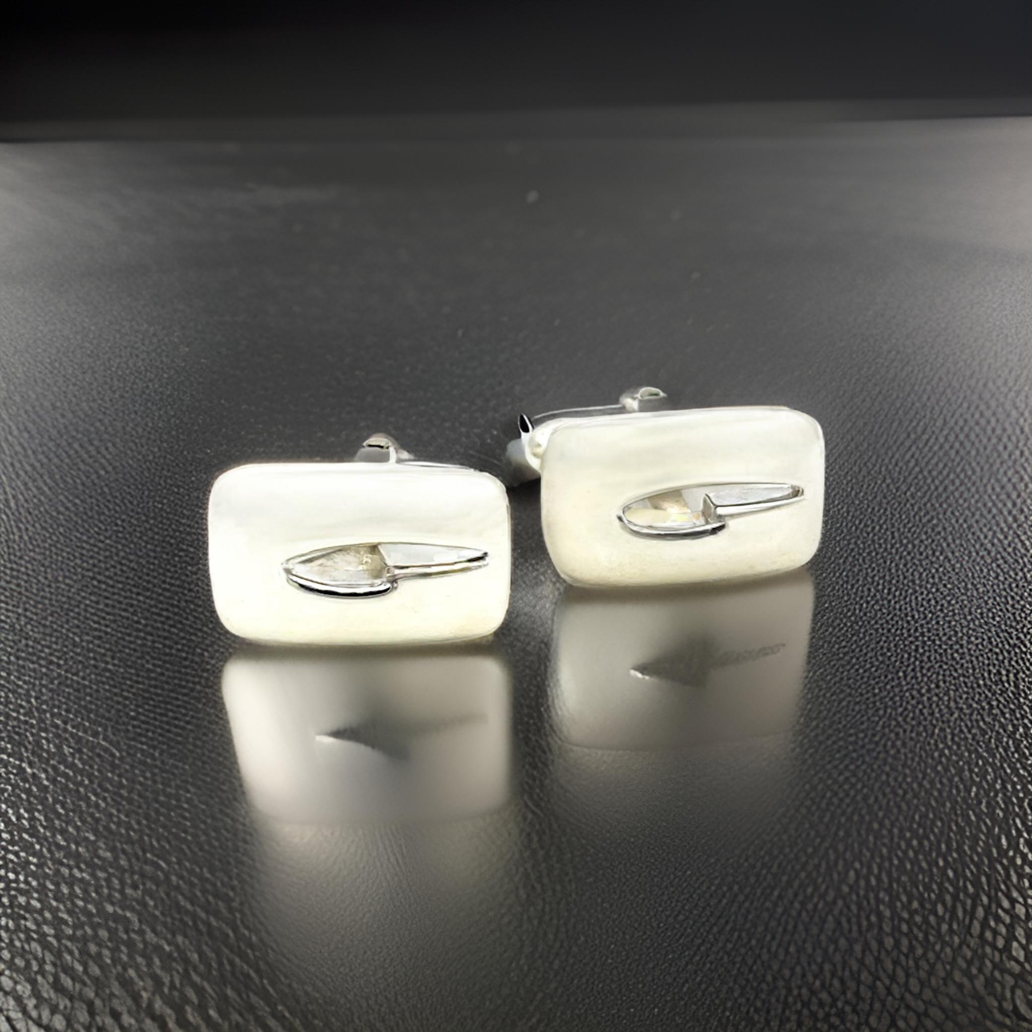 Gucci Estate Mens Cufflinks Sterling Silver For Sale 1