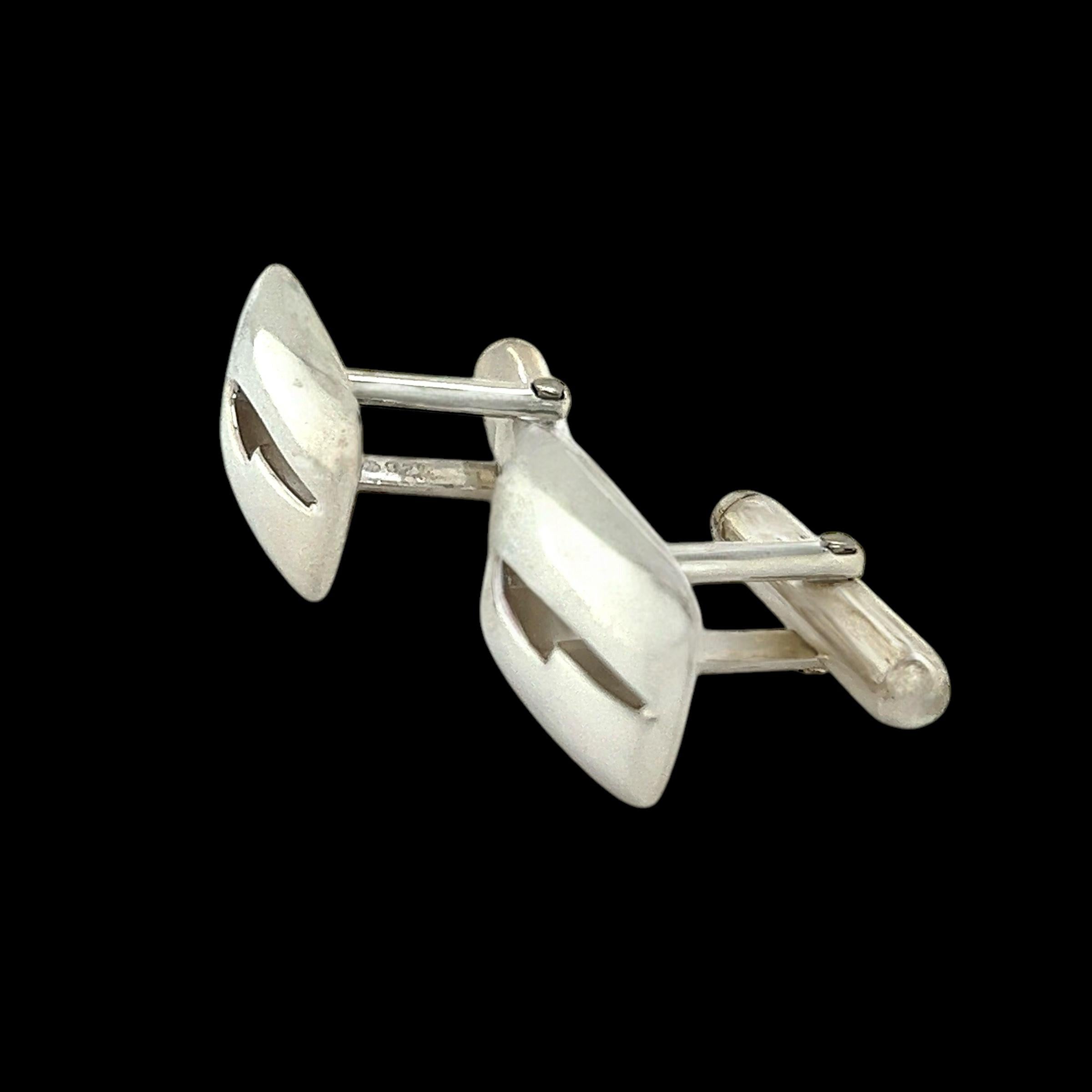 Gucci Estate Mens Cufflinks Sterling Silver For Sale 3