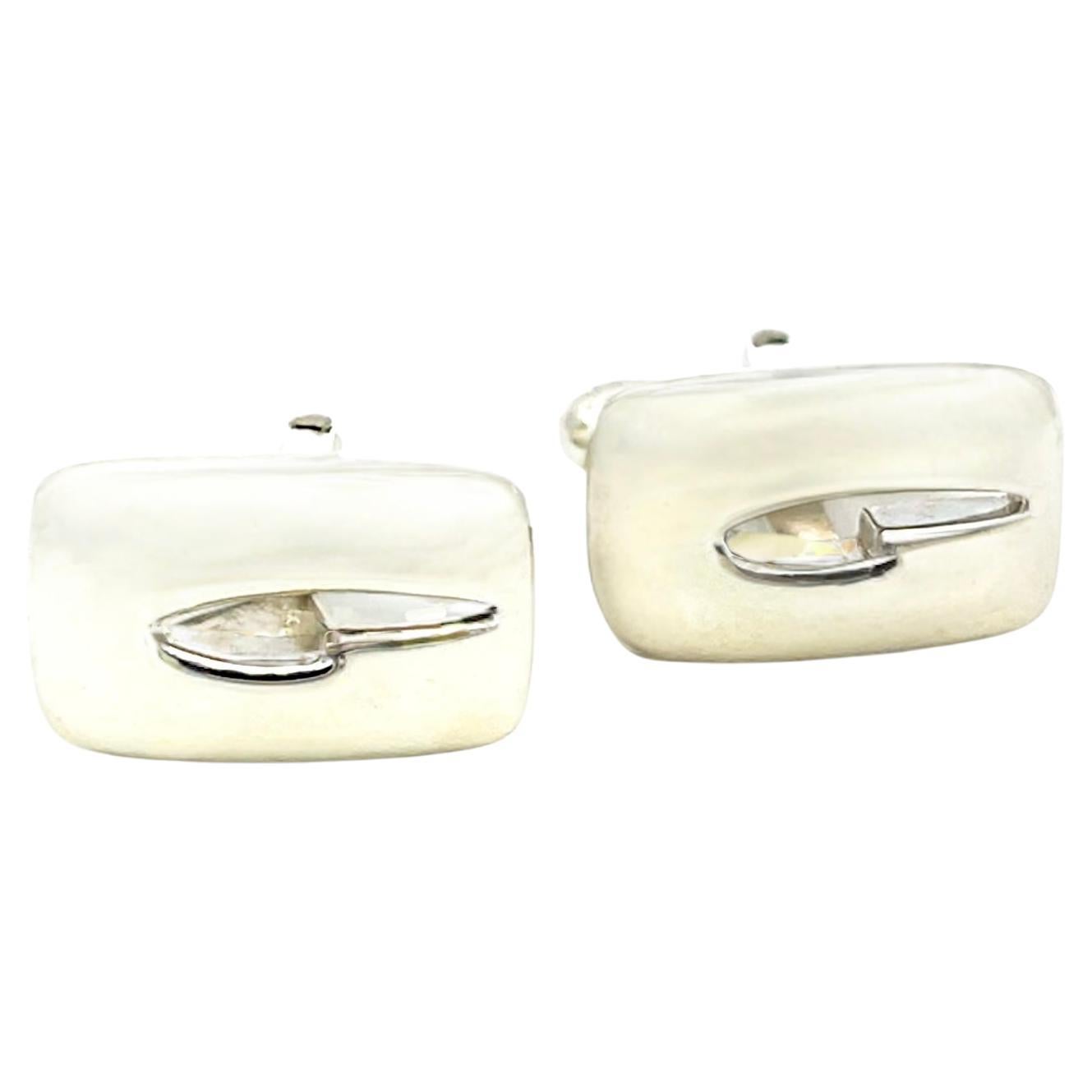 Gucci Estate Mens Cufflinks Sterling Silver