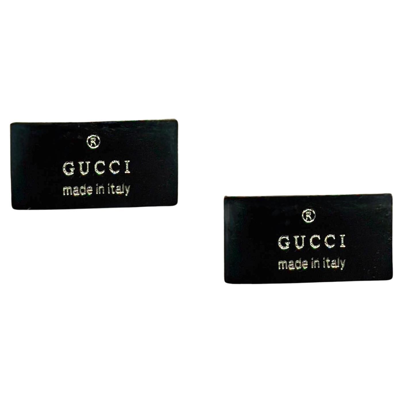Authentic Gucci Estate Mens Cufflinks Sterling Silver For Sale