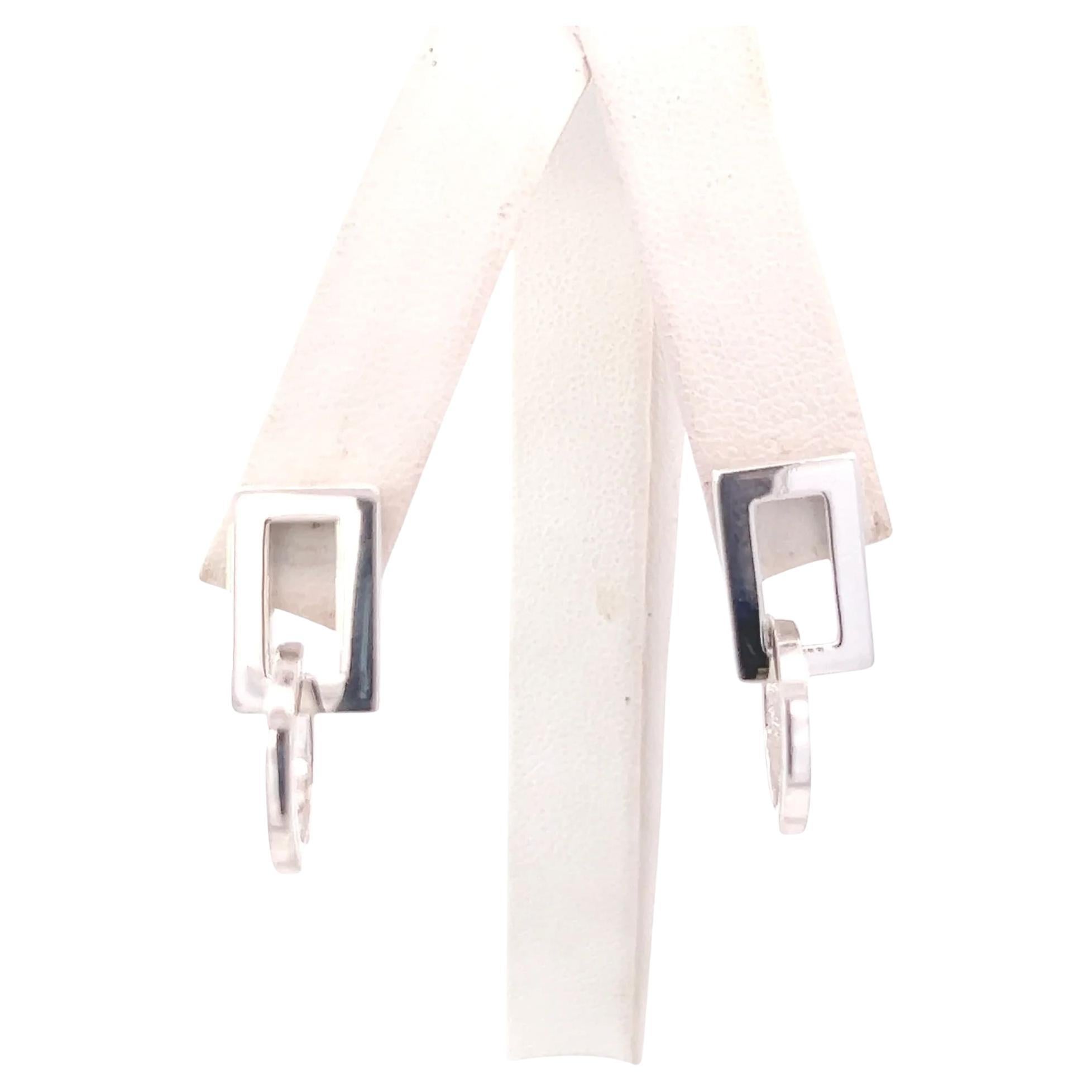 Gucci Estate Pierced Earrings Sterling Silver 7.73 Grams