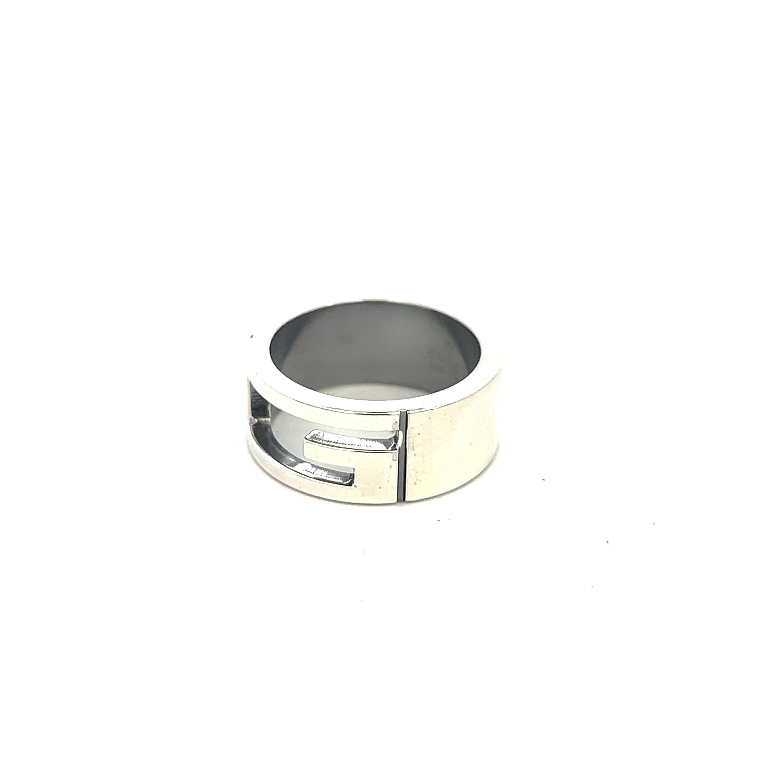 Donna Anello Gucci Estate Misura 5.5 A. Silver 8 mm in vendita
