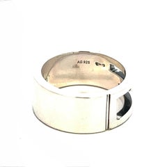 Gucci Estate Ring Size 5.5 Sterling Silver Height 8 mm