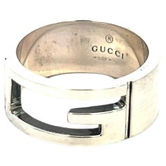 Anillo Gucci Estate Tamaño 5,5 Plata de ley Altura 8 mm