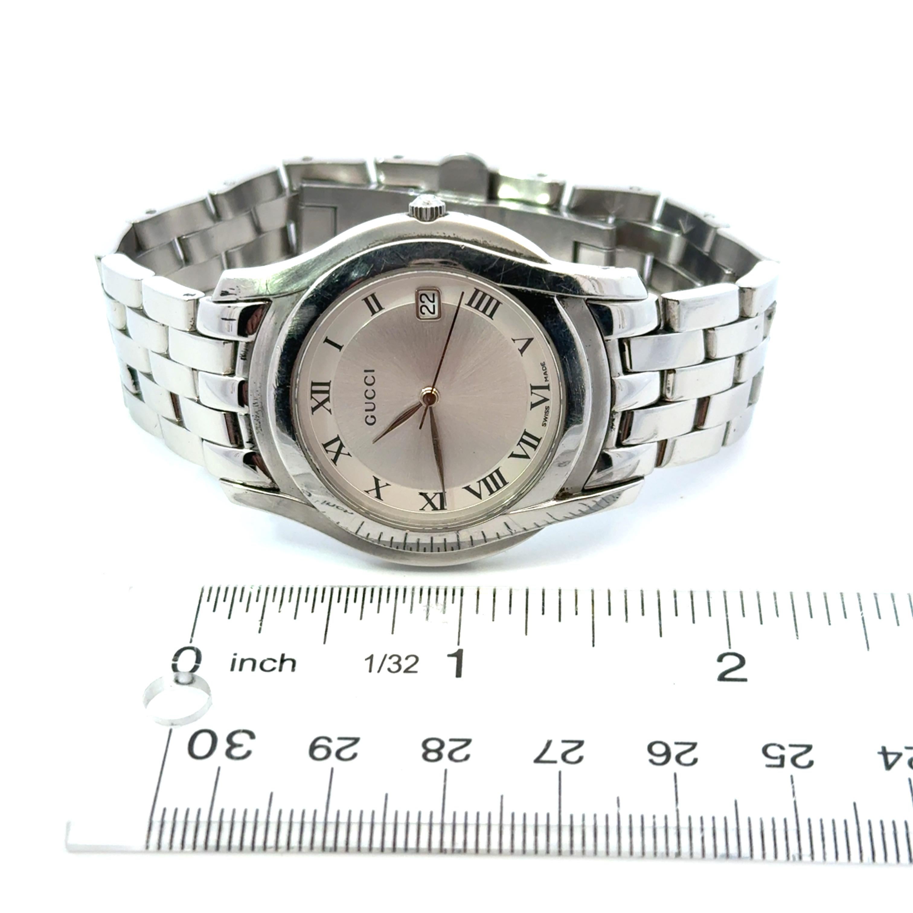 Gucci Stainless Steel Water Resistant Swiss Made Unisex Wristwatch 7