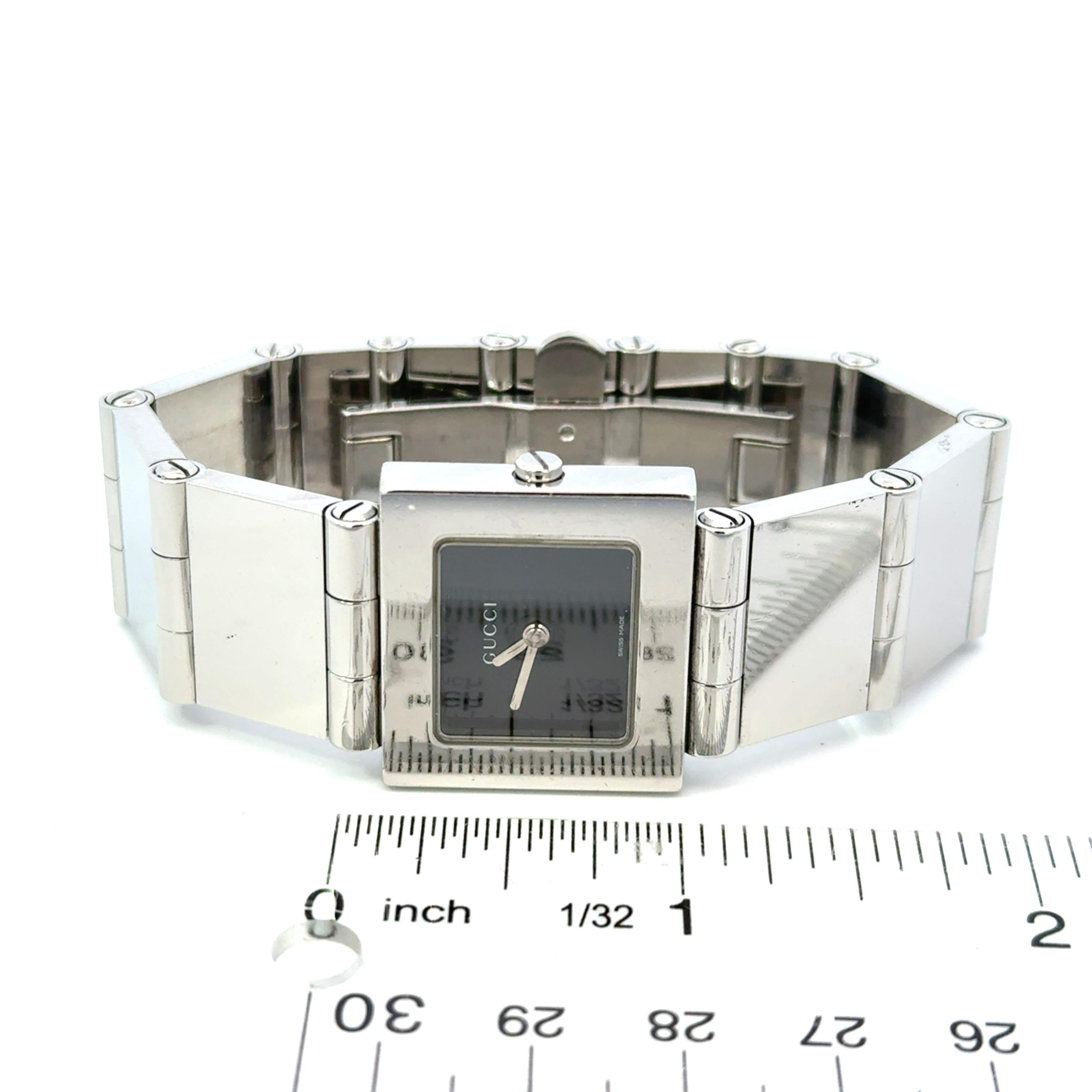 Reloj de pulsera Gucci de acero inoxidable resistente al agua y de fabricación suiza 6
