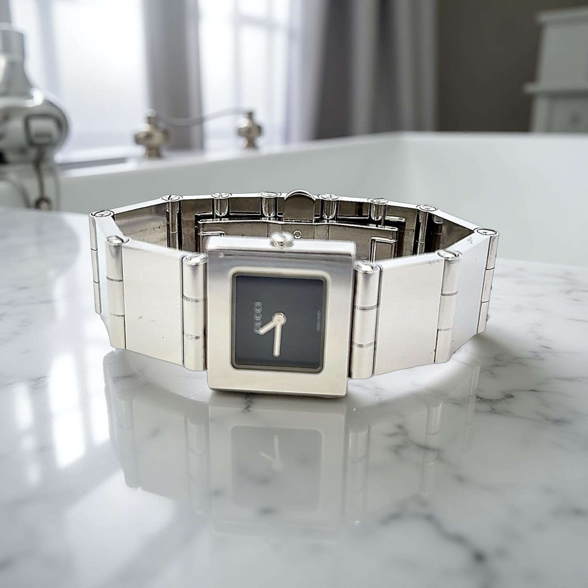 Auténtico reloj de pulsera Gucci Estate de acero inoxidable resistente al agua de fabricación suiza 6