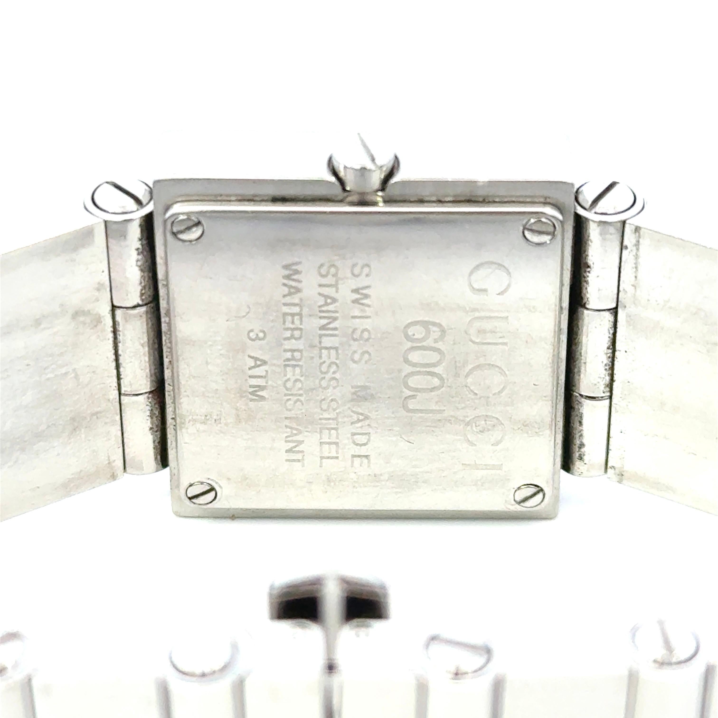 Reloj de pulsera Gucci de acero inoxidable resistente al agua y de fabricación suiza 6
