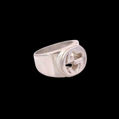 Gucci Estate Sterling Silver Ring Size 8.5, 15 mm Height 17.9 Grams
