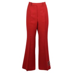 Gucci Eterotopia Wool And Silk Blend Flared Pants It 44 Uk 12