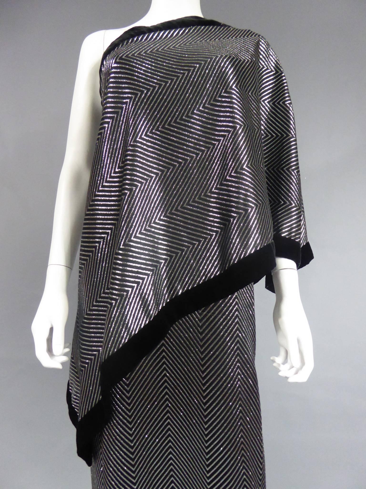 Black A Gucci Silver Lamé Evening Dress, Circa 1990 For Sale