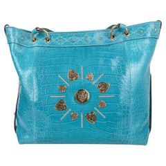 Gucci Exclusive Limited Edition Turquoise Crocodile Irina Tote Bag