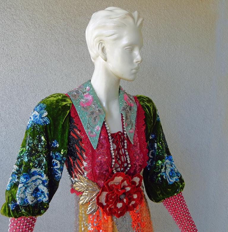 Gucci Exquisite $30K Runway Hand Embroidered Beaded Gown In New Condition In Los Angeles, CA
