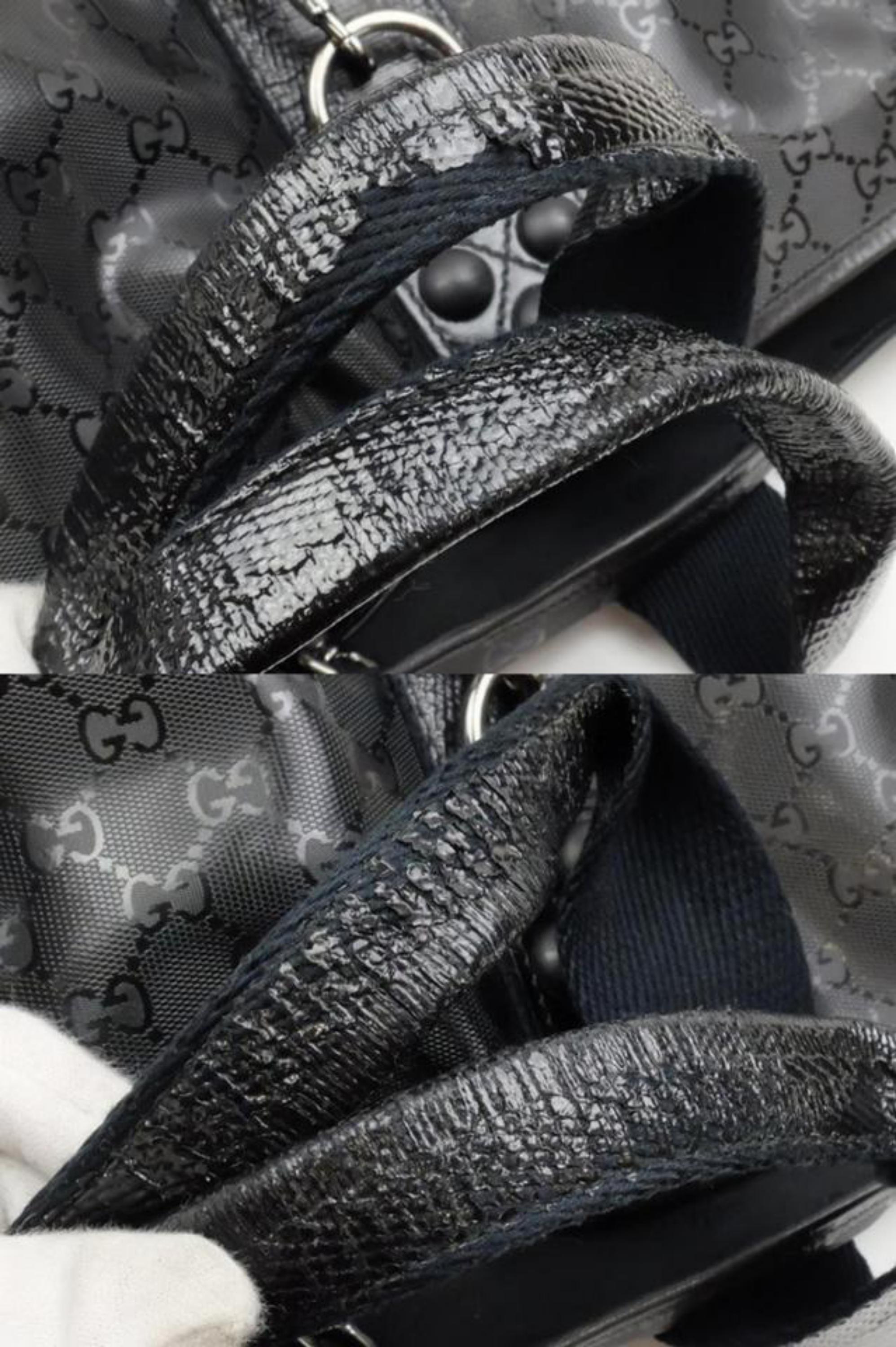 Women's Gucci Extra Large Imprime Chain 226159 Black Coated Canvas Tote For Sale