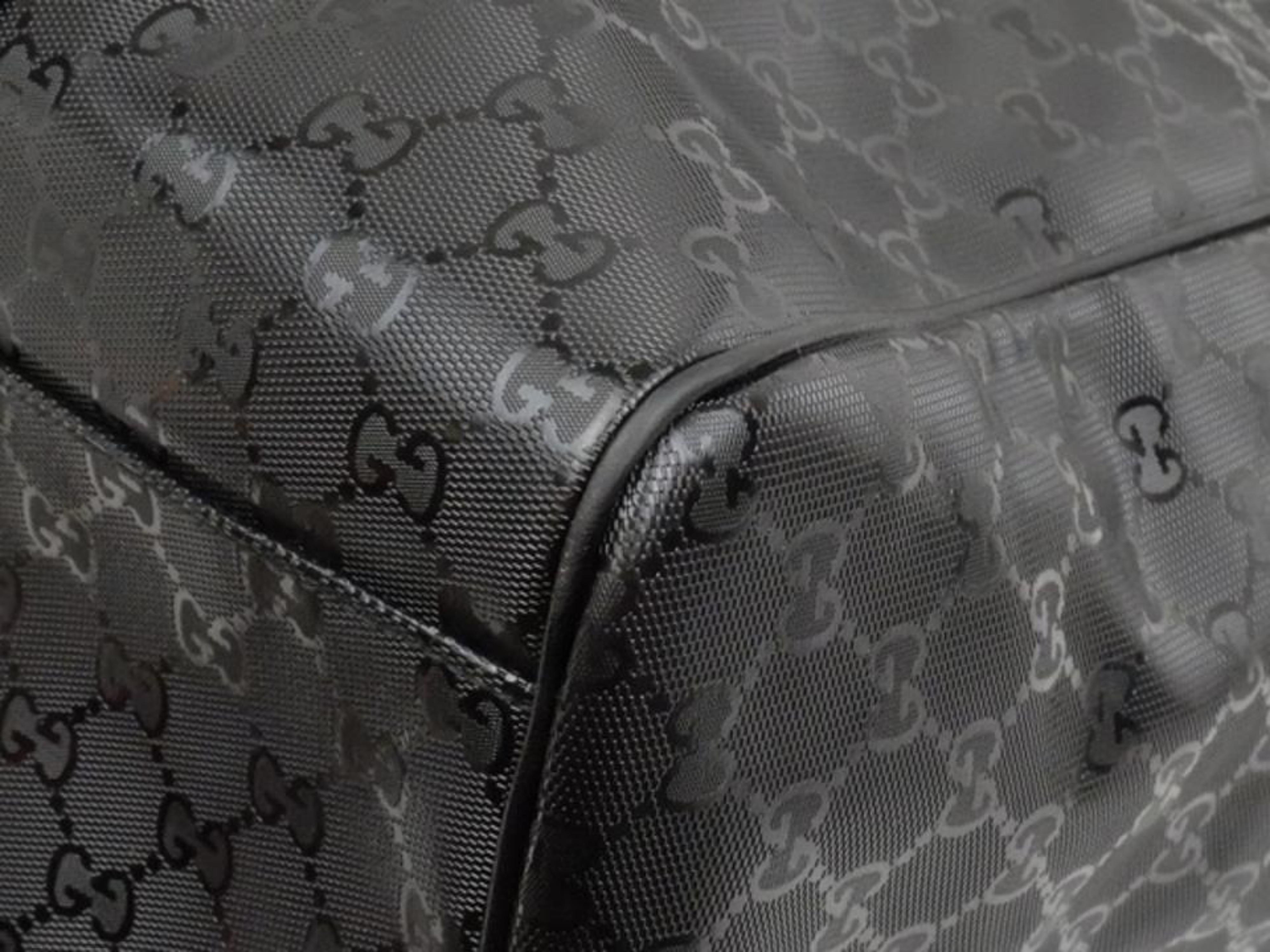 Gucci Extra Large Imprime Chain 226159 Black Coated Canvas Tote For Sale 3