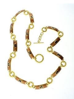 Gucci Extra Long & Adjustable Enameled Vintage Belt/Neck Chain,  1970's